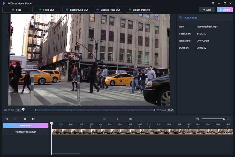 add video to avclabs video blur ai